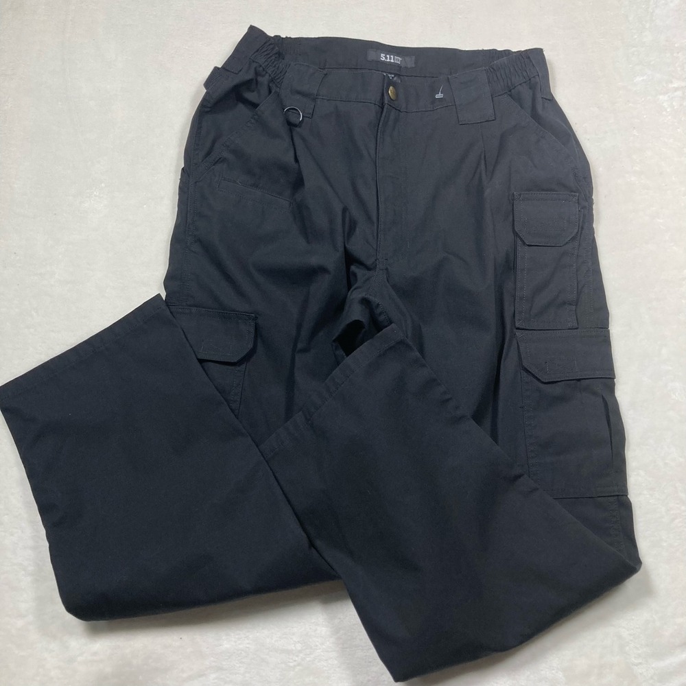 5.11 Tactical Mens 34x30 Black Ripstop Cargo Pants Workwear Utility Outdoor Work